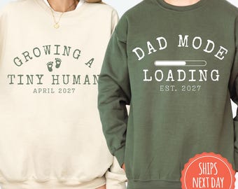 Growing a Tiny Human Sweatshirt, Pregnancy Announcement, Custom Dad to Be Crewneck, Expecting Mom