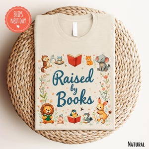 Raised By Books Shirt - Teacher Reading Shirt - Reading Lover - Little Retro Books Tshirt - Golden Books - Vintage Books - Book Lover Gift