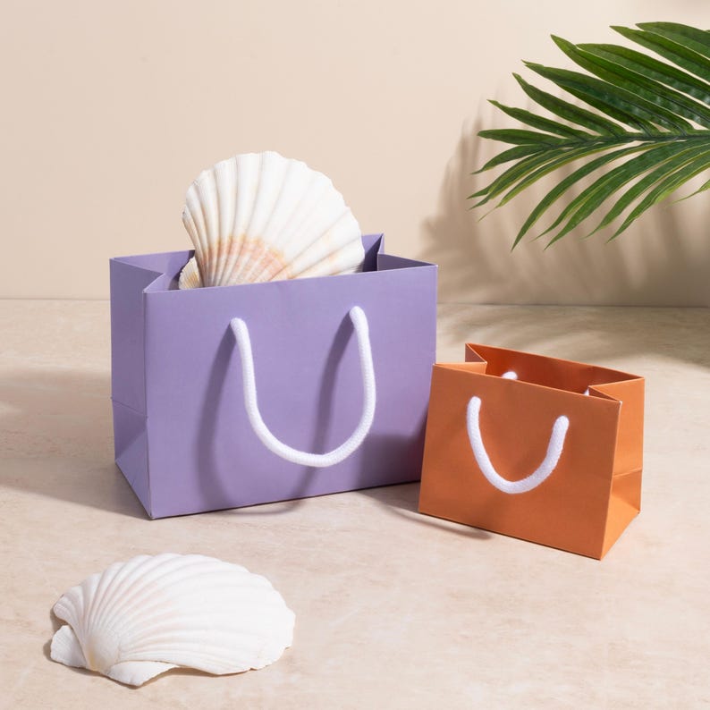 Bolsas de regalo grandes: bolsas de papel ecológicas de lujo con asas de cuerda, ideales para bodas, Navidad y regalos corporativos en colores brillantes. imagen 8