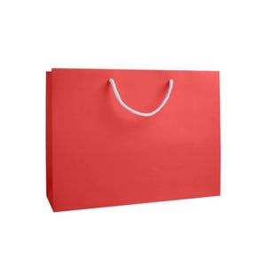 Bolsas de regalo grandes: bolsas de papel ecológicas de lujo con asas de cuerda, ideales para bodas, Navidad y regalos corporativos en colores brillantes. Red Gift Bag