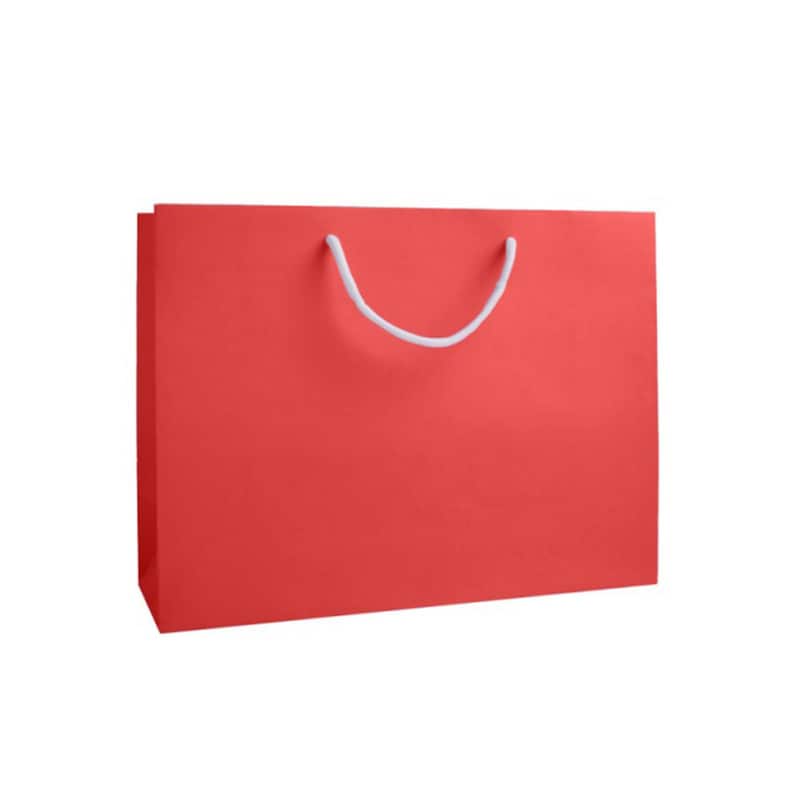 Bolsas de regalo grandes: bolsas de papel ecológicas de lujo con asas de cuerda, ideales para bodas, Navidad y regalos corporativos en colores brillantes. Red Gift Bag