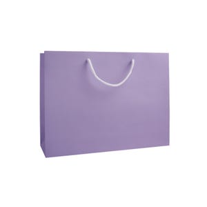 Bolsas de regalo grandes: bolsas de papel ecológicas de lujo con asas de cuerda, ideales para bodas, Navidad y regalos corporativos en colores brillantes. Lilac Gift Bag