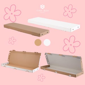 Flower Mailing Boxes Thin & Reversible | Eco Friendly Kraft or White Shipping Boxes for Florists and Valentines Gifts - 590 x 175 x 34 mm image 2