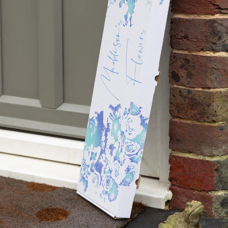 Flower Mailing Boxes Thin & Reversible | Eco Friendly Kraft or White Shipping Boxes for Florists and Valentines Gifts - 590 x 175 x 34 mm image 7