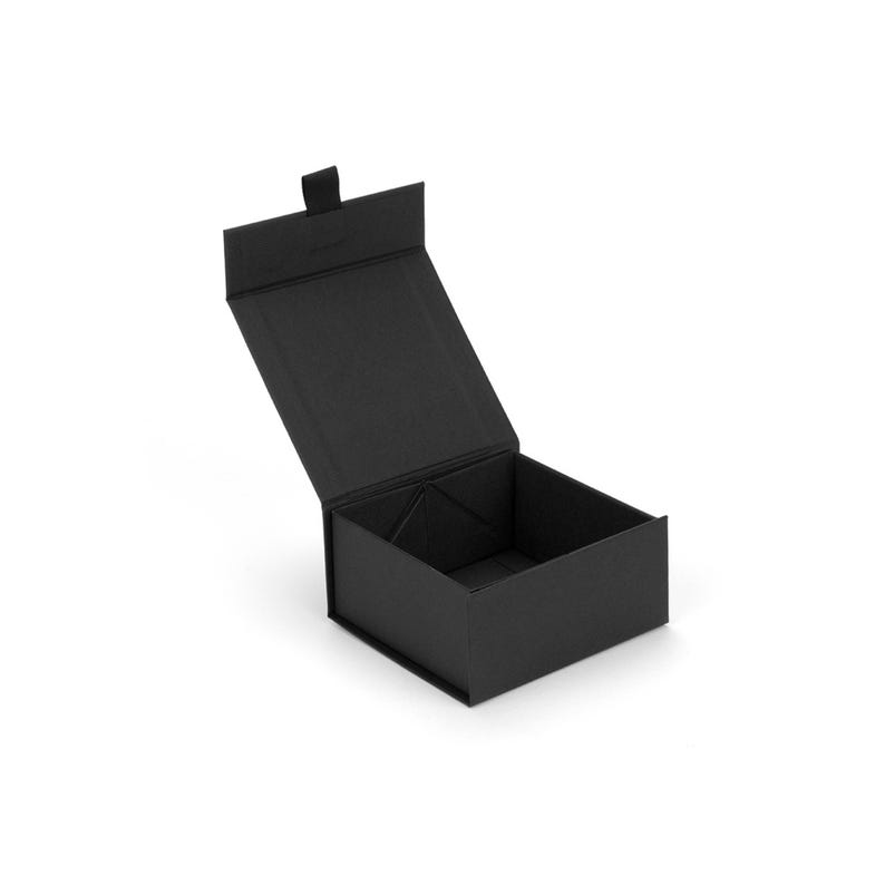 Extra Small Magnetic Gift Box - Perfect Hamper Box, Great for Wedding Favours, Baby Boxes or Christmas Hampers - 10 x 10 x 5cm Black