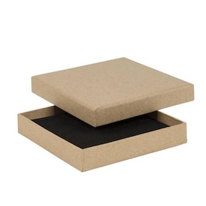 Luxury Jewellery Gift Boxes with Foam Insert– Jewellery Gift Box for Bracelets, Elegant Display Case, Christmas Gift Boxes - 100x100x17mm Kraft Natural