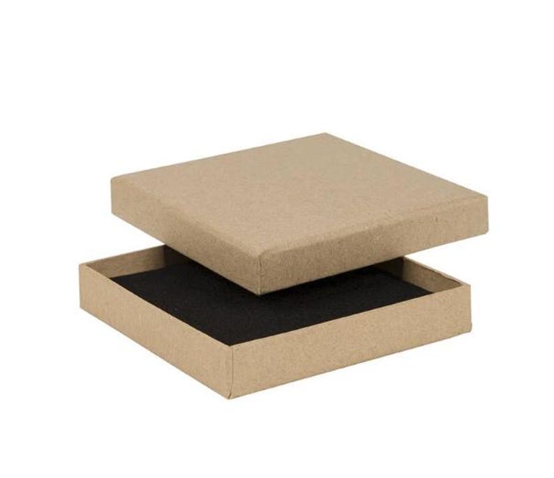 Luxury Jewellery Gift Boxes with Foam Insert– Jewellery Gift Box for Bracelets, Elegant Display Case, Christmas Gift Boxes - 100x100x17mm Kraft Natural