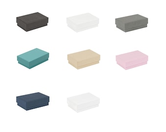Kraft Earring Boxes - Navy Blue | Black | Grey | Aqua | Kraft | White Gloss | White Swirl | Pink - 62 x 42 x 21mm - Eco Friendly