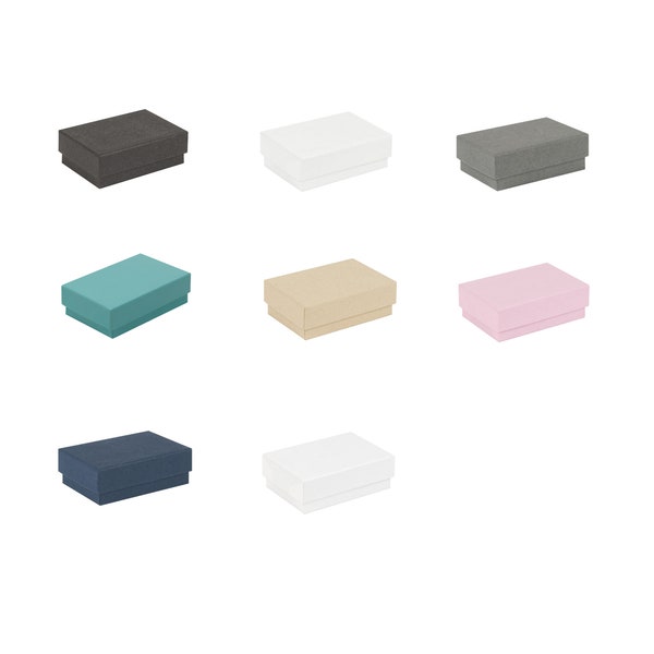 Kraft Earring Boxes - Navy Blue | Black | Grey | Aqua | Kraft | White Gloss | White Swirl | Pink - 62 x 42 x 21mm - Eco Friendly