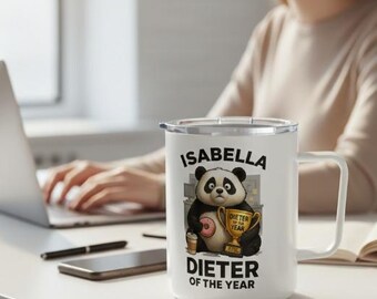 Dieter of the Year Insulated Mug Funny Panda Coffee Cup Sarcastic Travel Tumbler