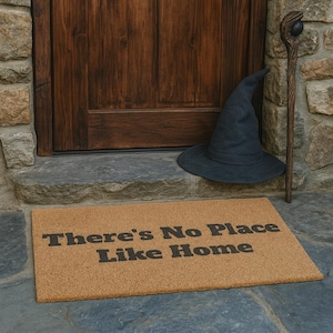 Doormat - There&#39;s No Place Like Home Door Mat, Movie Quote Welcome Mat, Funny Home Decor, Unique Housewarming Gift, Science Fiction Fan