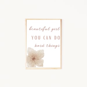 Nursery Decor Blush Pink Girl | Inspirational Quotes | Girls Room Decor Pink|beautiful girl |Playroom Wall Decor| floral decor