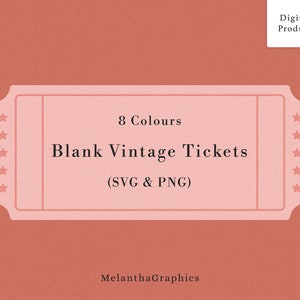 Blanko Vintage Eintrittskarten | SVG Vorlage | Transparentes PNG