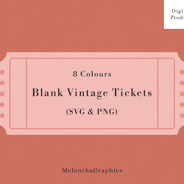 Blank Vintage Tickets | SVG Template | Transparent PNG