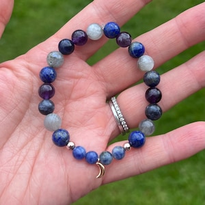 KOMMUNIKATION, Kristallheilung, Kristallarmband, Geschenke für sie, spirituelle Geschenke, Wohlbefinden Geschenke, Perlenarmbänder, Schmuck, handgemacht