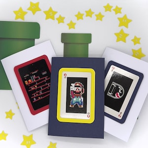 Vintage Nintendo Mario All-stars Greetings Card Spielkarten SNES NES Luigi Princess Daisy Bullet Bill Birdo Kröte Donkey Kong