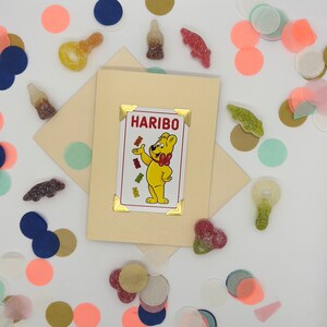 Carte de voeux Haribo Gold Bear Un souvenir pour votre amoureux !