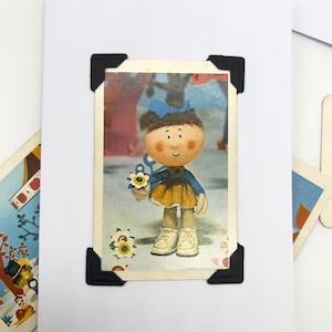 Zauberhafter Kreisel Vintage Karten Greetings Card ABC Kinder TV 70er Jahre Le Manège Enchanté Dougal Florence Dylan Brian
