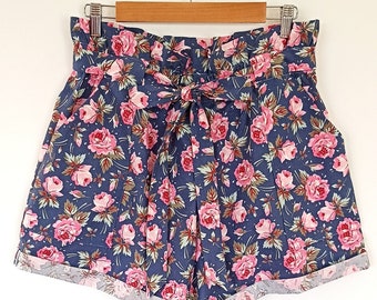 Short Femme T42 - Fleurs roses - Pièce unique