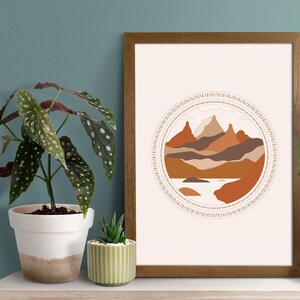 Boho printable art landscape print I Abstract wall art Boho landscape art I Abstract art print Mid century modern poster I Wall Art