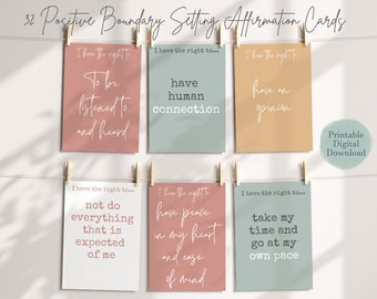 Affirmation Cards for Setting Boundaries and Self Compassion Printable CBT Pocket Card Deck Instant Digital Download I have the right to
