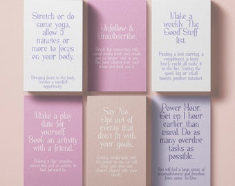 Self Care Flash Cards: 32 Wellbeing Activities (Digital Download)