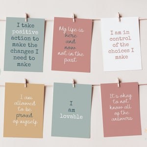 Reparenting Affirmation Cards 32 Self Care Printable Flash Cards Wellbeing Pocket Cards Inner Child Self Compassion Tools Digital Download