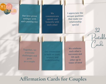 Couples Affirmation Cards Digital Download Relationship Growth Inspiration for Couples Gift Connection Encouragement Love Printable Prompts