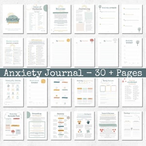 Anxiety Journal Therapy Tools Mindfulness Journal Anxiety Diary Anxiety Worksheets  Self Care Mental Health Printable Digital Download ipad