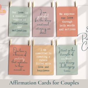 Bevestigingskaarten Koppels Digitale download Relatiegroei Inspiratie voor koppels Cadeauverbinding Aanmoediging Liefde Afdrukbare aanwijzingen