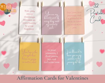 Valentine Affirmation Cards Digital Download Printable Gift for Partner to Promote Love Trust Connection Inspirational Quotes Wall Art UK US