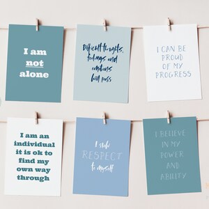 Tarjetas de afirmación de autocompasión para hombres, tarjetas flash de amor propio para él, baraja de cartas de bolsillo CBT imprimible para niños, descarga digital.