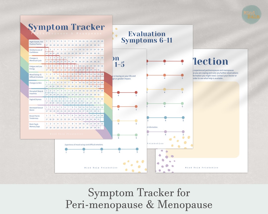 Menopause Journal Symptom Tracker, Menopause Diary Tracker Self Help