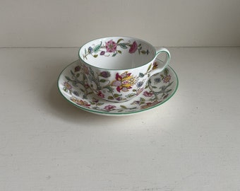 Haddon Hall Minton bone china teacup and saucer.