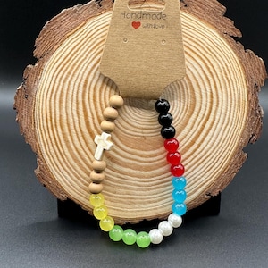 Salvation Bracelet: Glass Bead Christian Bracelet with Silver Clasp