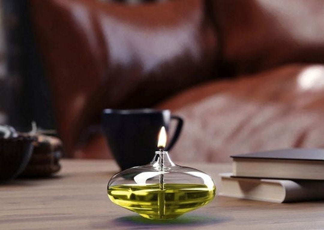 Glass Oil Lamp Hand Blown Handmade Glass Oil Lamp Heat Etsy