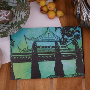 Kunstkarte / Klappkarte - Grußkarte / Zen-Karte + Recycling-Briefumschlag