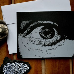 Kunstkarte / Klappkarte "The Observer" - Grußkarte + Recycling-Briefumschlag