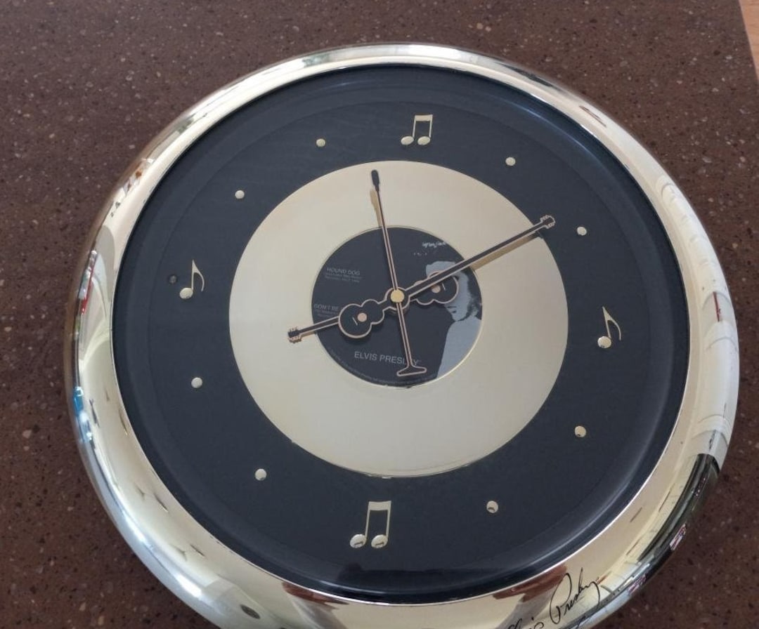 Elvis Presley Clock W/ Guitar Shaped Hands Etsy