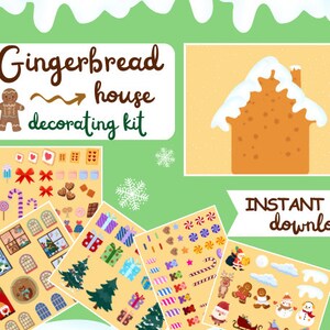 Lebkuchenhaus-Dekorationsaktivität | Weihnachtsaktivität für Kinder| Kindergarten Printable Aktivität| Vorschule Papiermodelle | Beschäftigte Buchseite