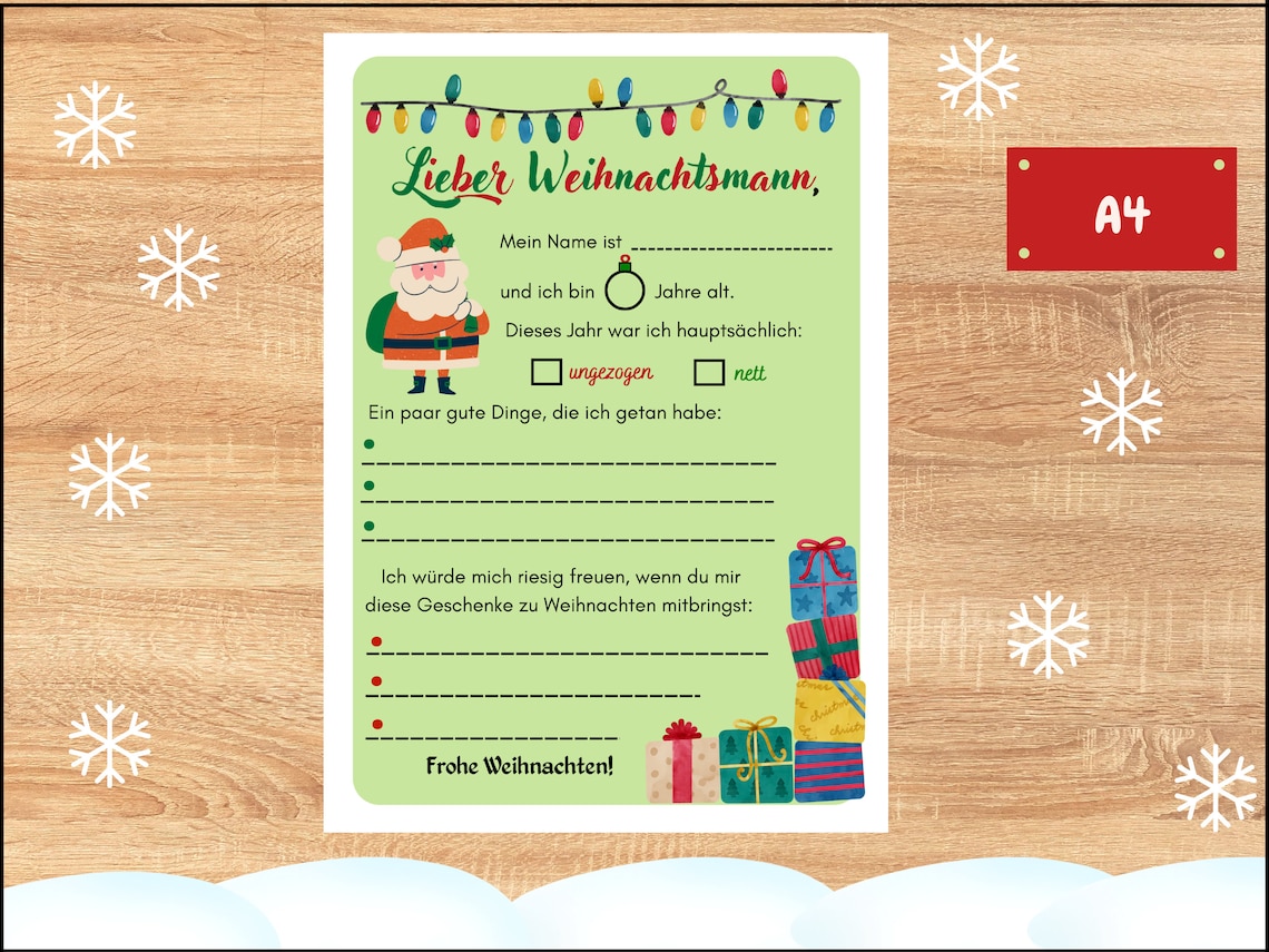 Wichtelbriefe Zum Ausdrucken Weihnachtswichtel Set Weihnachtsmann DIY