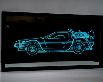 DMC Delorean Time Machine Neon Mirror