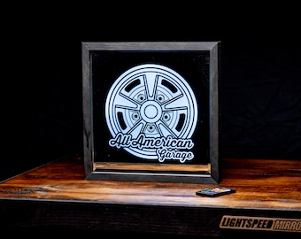 All American Garage mirror - Neon Sign - Muscle Car