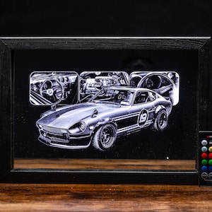 RGB - 1970 Datsun 240z Nissan Nismo Vintage Neon Mirror 8x12