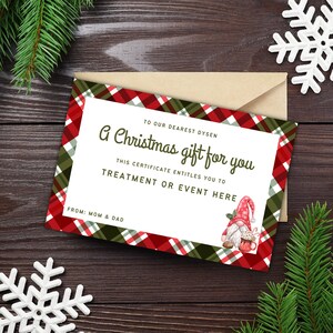Christmas Gift Certificate Template, Gift Certificate Template, Certificate Printable, Gift Voucher, Printable Gift, Christmas Gift Card
