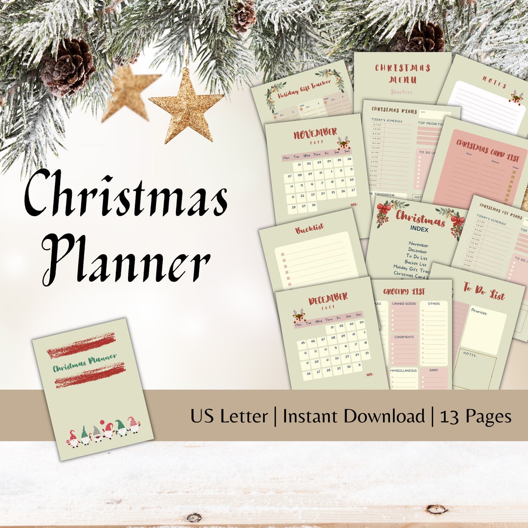 Happy Planner Christmas Printable, Christmas Gift Planner Printable