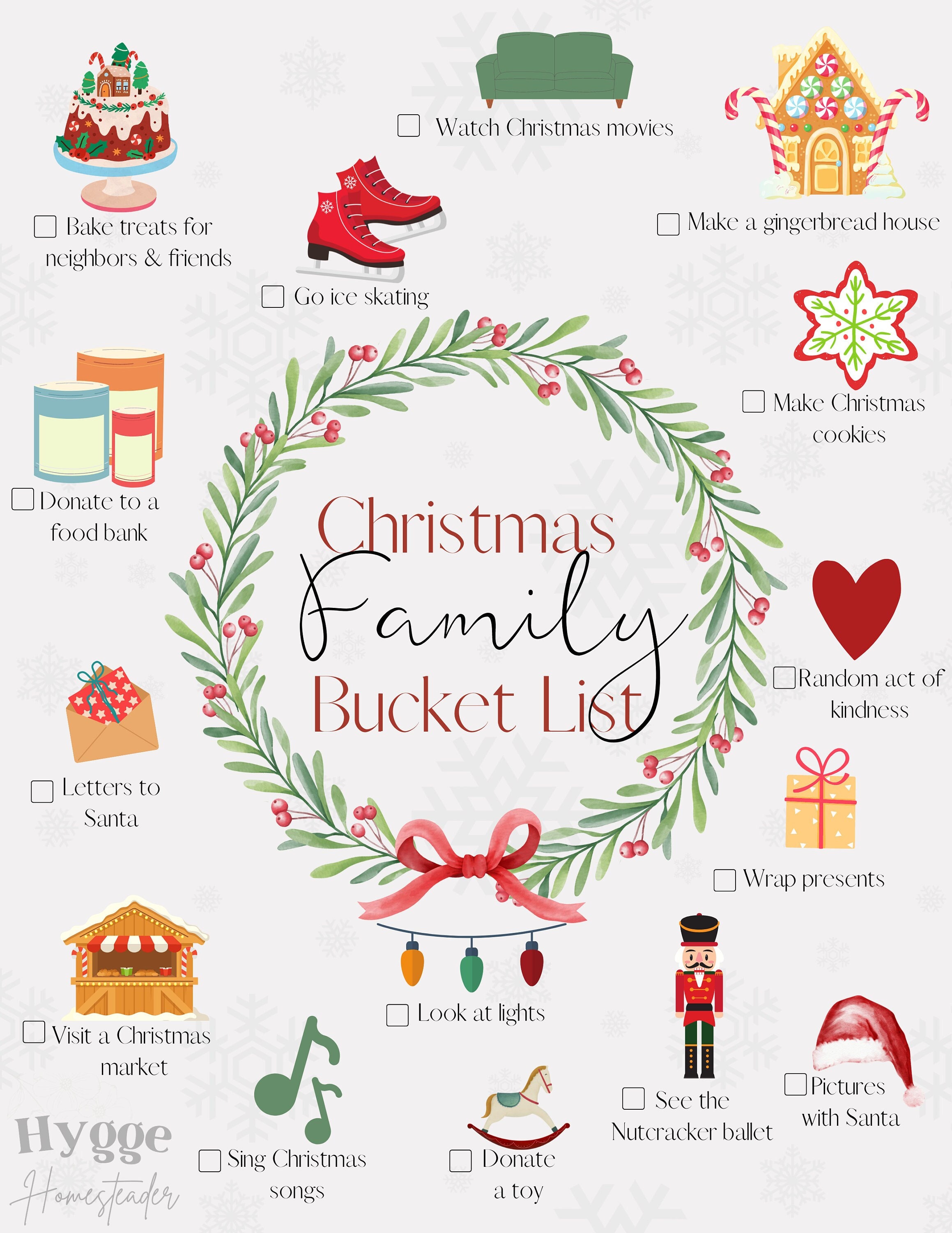 Family Christmas Bucket List - Etsy