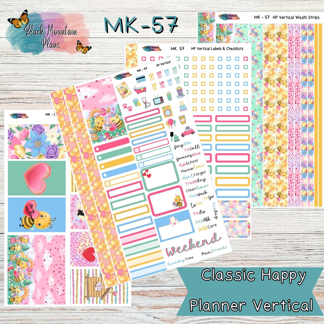 WEEKLY Kit 57 Weekly Be Mine Classic Happy Planner Vertical Weekly ...