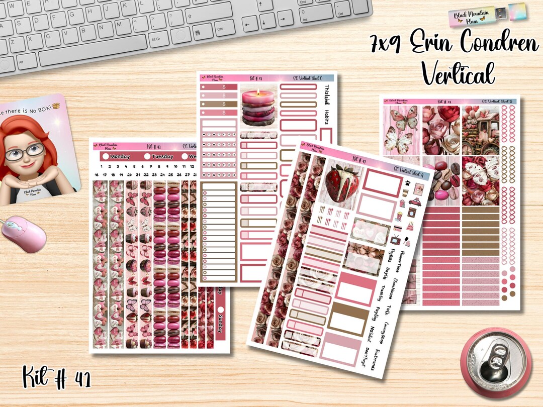 Kit 41 7x9 Erin Condren Vertical Weekly Planner Sticker Kit - Etsy
