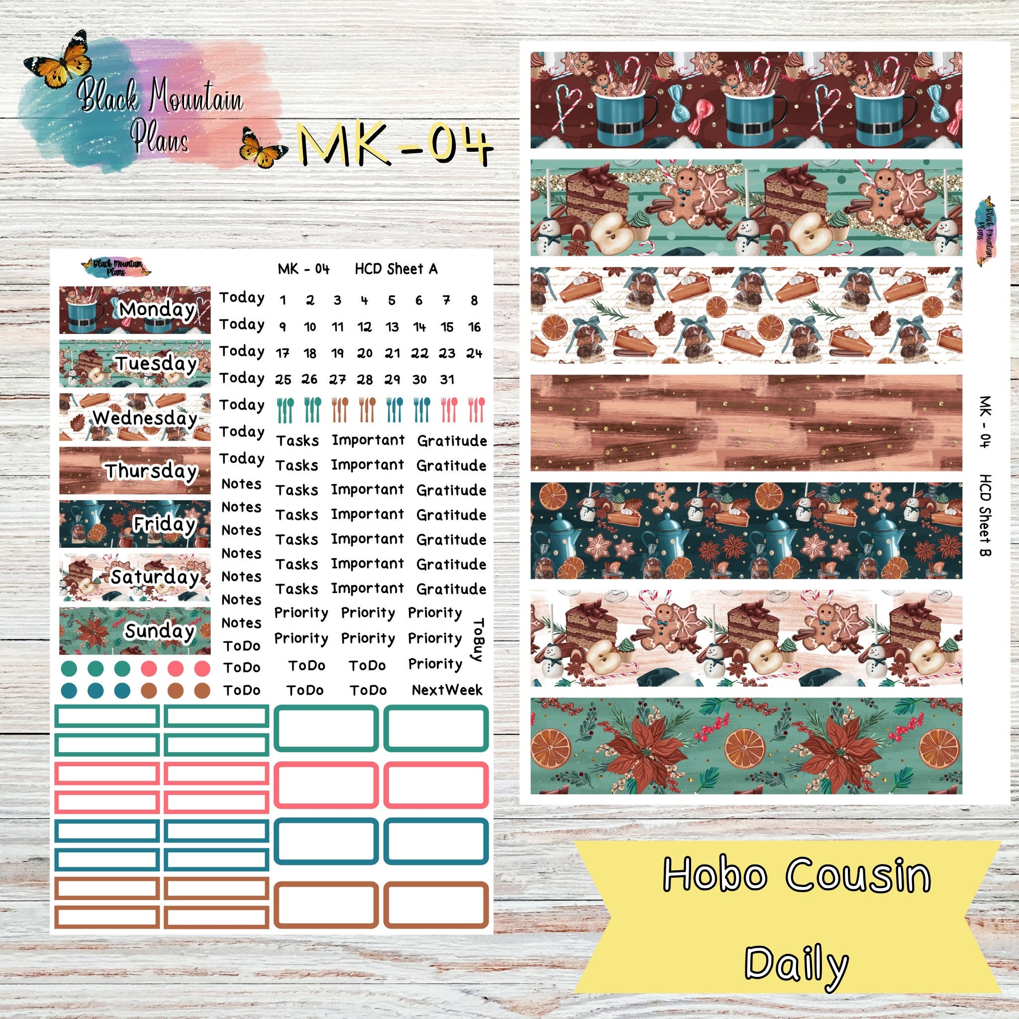 2024 Hobonichi Cousin Yearly View Covers, Year at A Glance A5 Planner  Stickers 